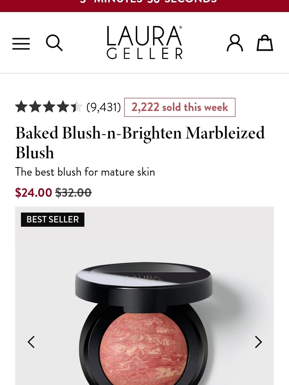 Laura Geller Baked Blush-n-Brighten Marbleized Blush - Starfish Island